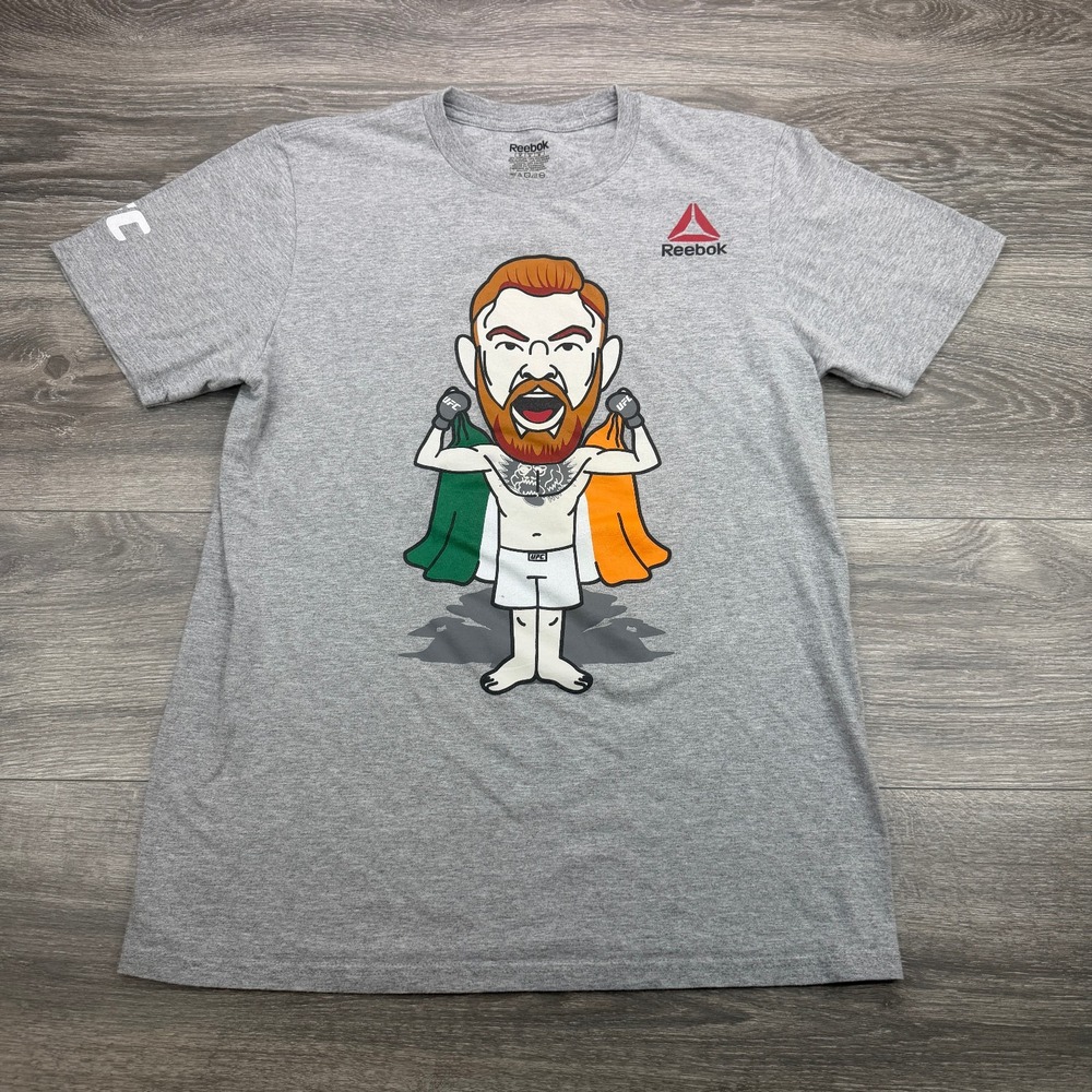 Reebok UFC Conor McGregor T-Shirt Mens Medium Gray The Notorious Ireland MMA